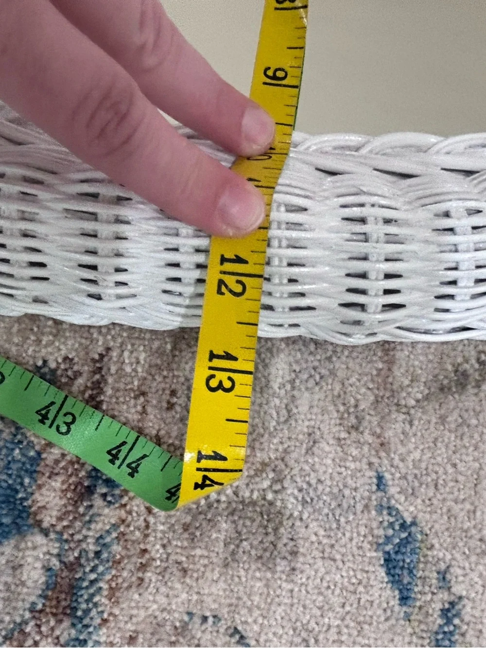 White Wicker Mirror Vintage